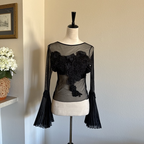 Celo Black Mesh Top - Picture 1 of 5